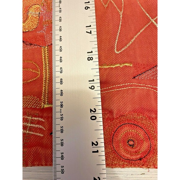 Chico's Fall Tribal Boho Patchwork Embroidered Denim Jean Jacket Art-to-Wear 1M - Picture 6 of 10